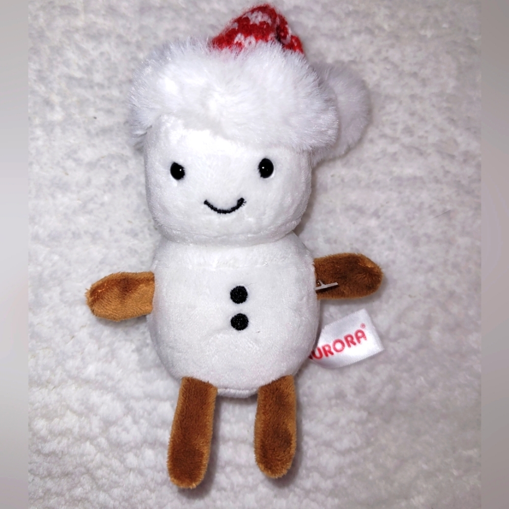 🆕️ Aurora Palm Pals Marshmallow Snowman Holiday Plush Toy 5" Li'l Powder ⛄️